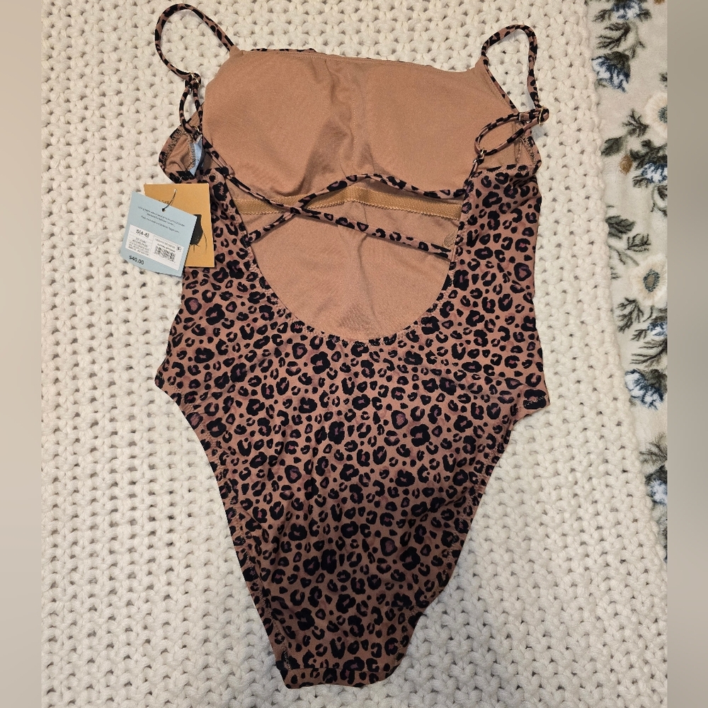 Shade and Shore Leopard One Piece Swimsuit NWT - Picture 3 of 5